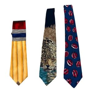 VTG Tie Lot Of 3 Endangered Species Cheetah & Save The Children Lady Bug Pencil